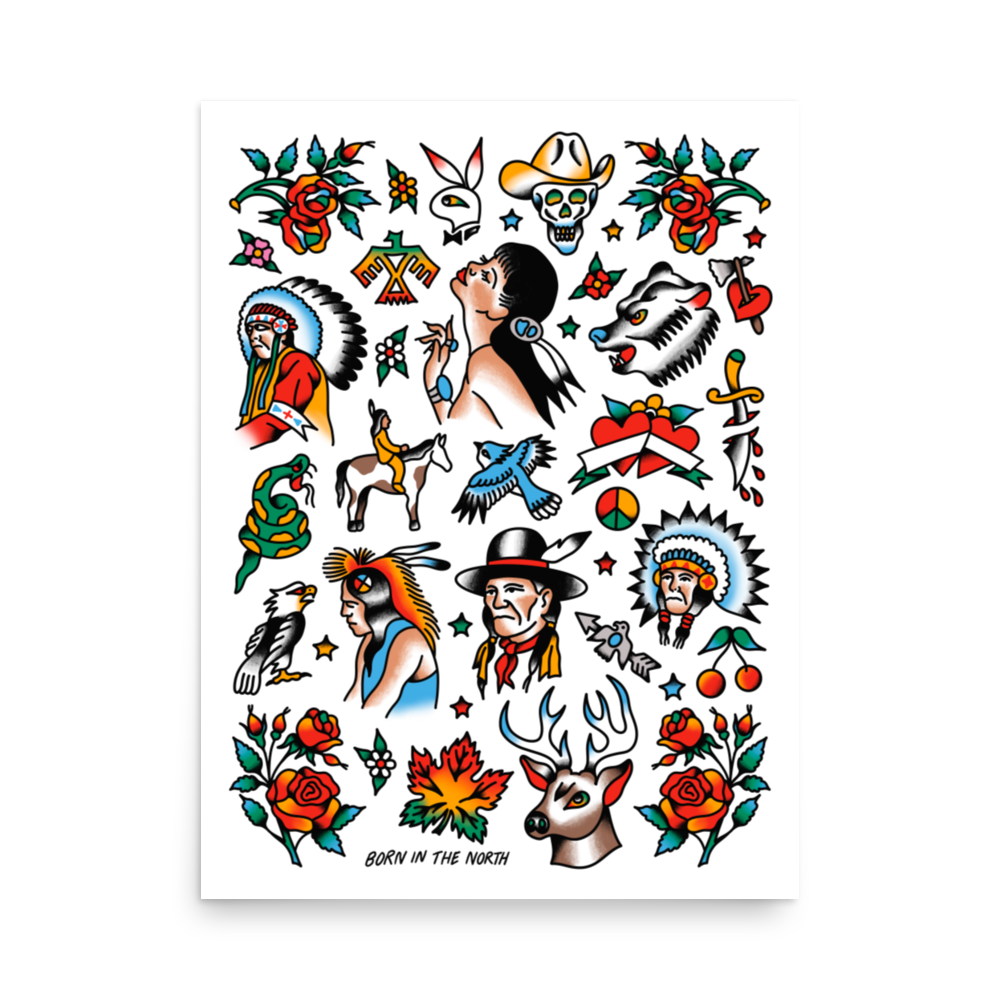 XL Traditional Tattoo Flash Print