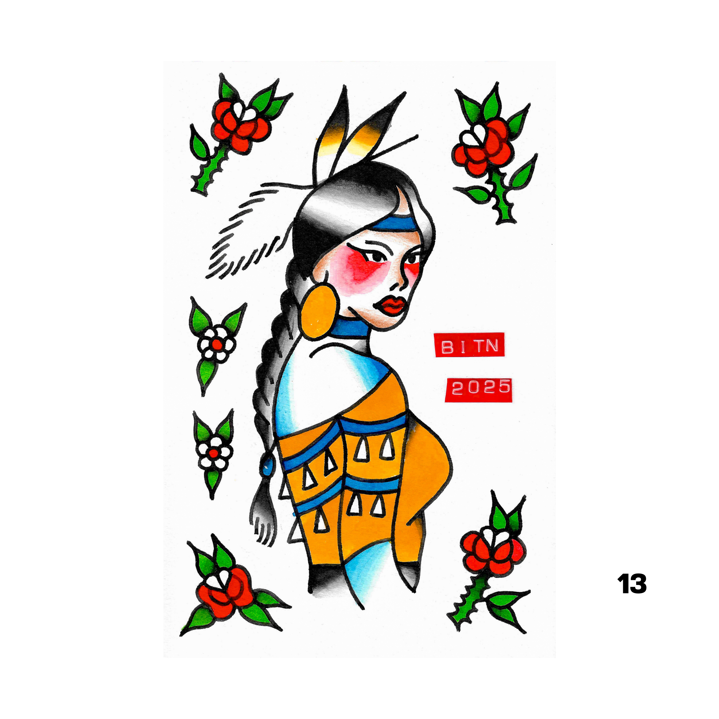 Original Tattoo Flash - 6x9 Watercolour