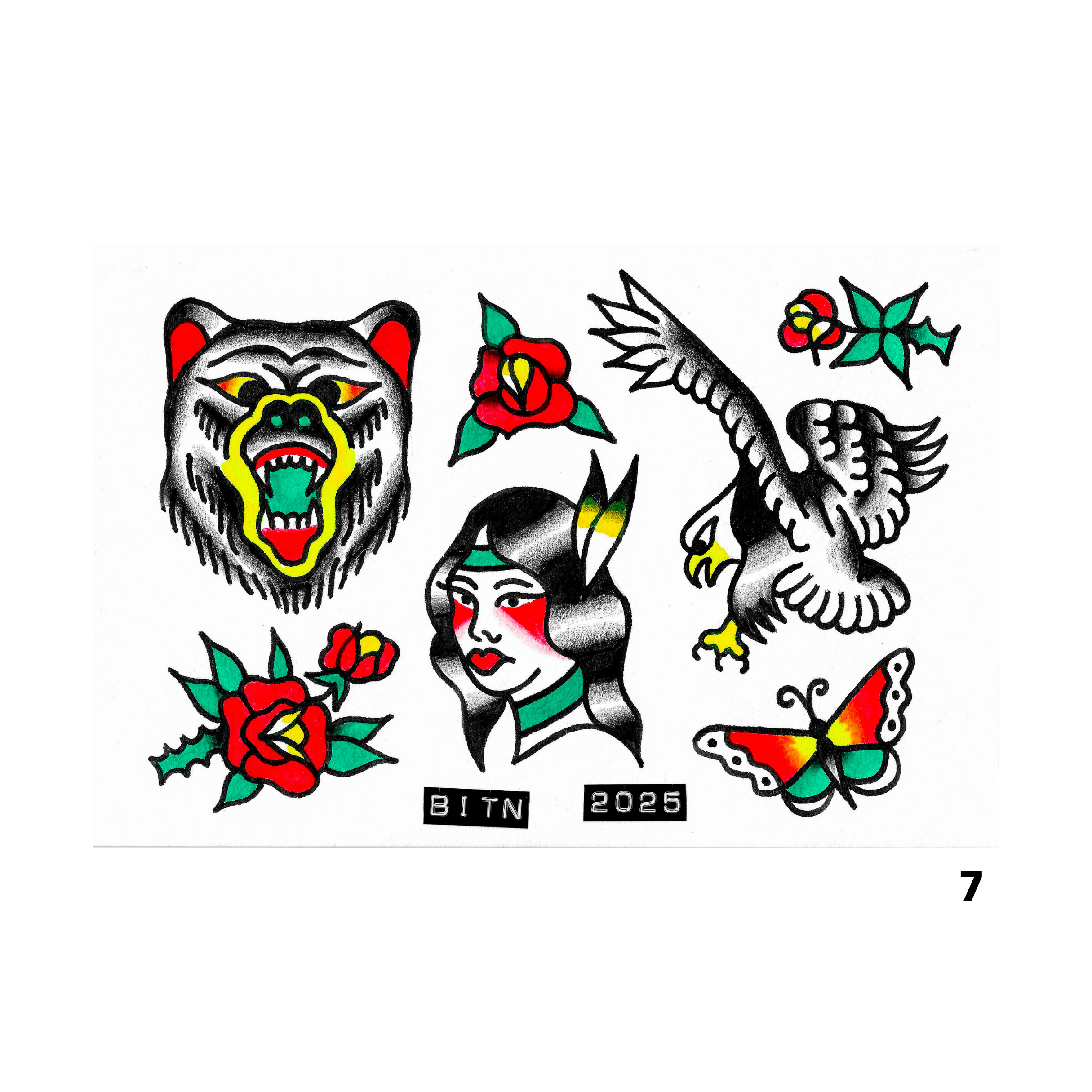 Original Tattoo Flash - 6x9 Watercolour